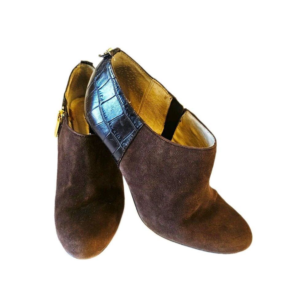 MICHAEL Michael Kors Women's Suede Ankle Bootie Zip Stiletto Round Toe 6.5M